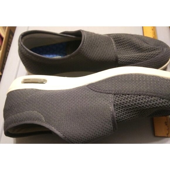 YouYun men's size 12 gray memory foam hook loop diabetic comfort casual shoe - Picture 3 of 7